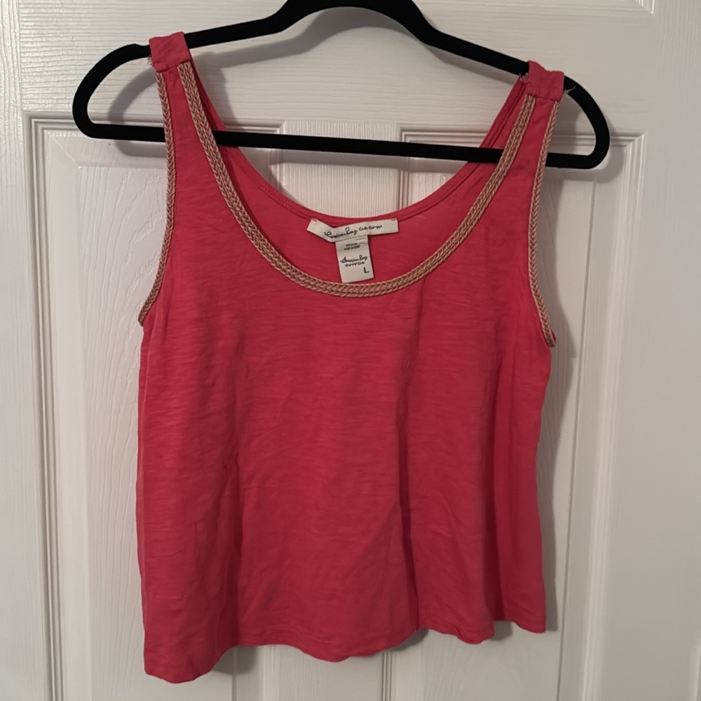 American Rag Tank Top Size L Color Pink Tan
